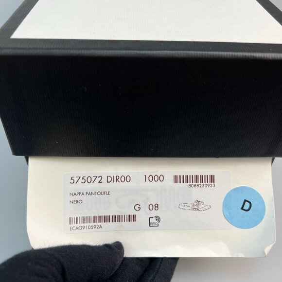 NIB Gucci Mens Online Leather Sandals In Black size 8 - Picture 9 of 9